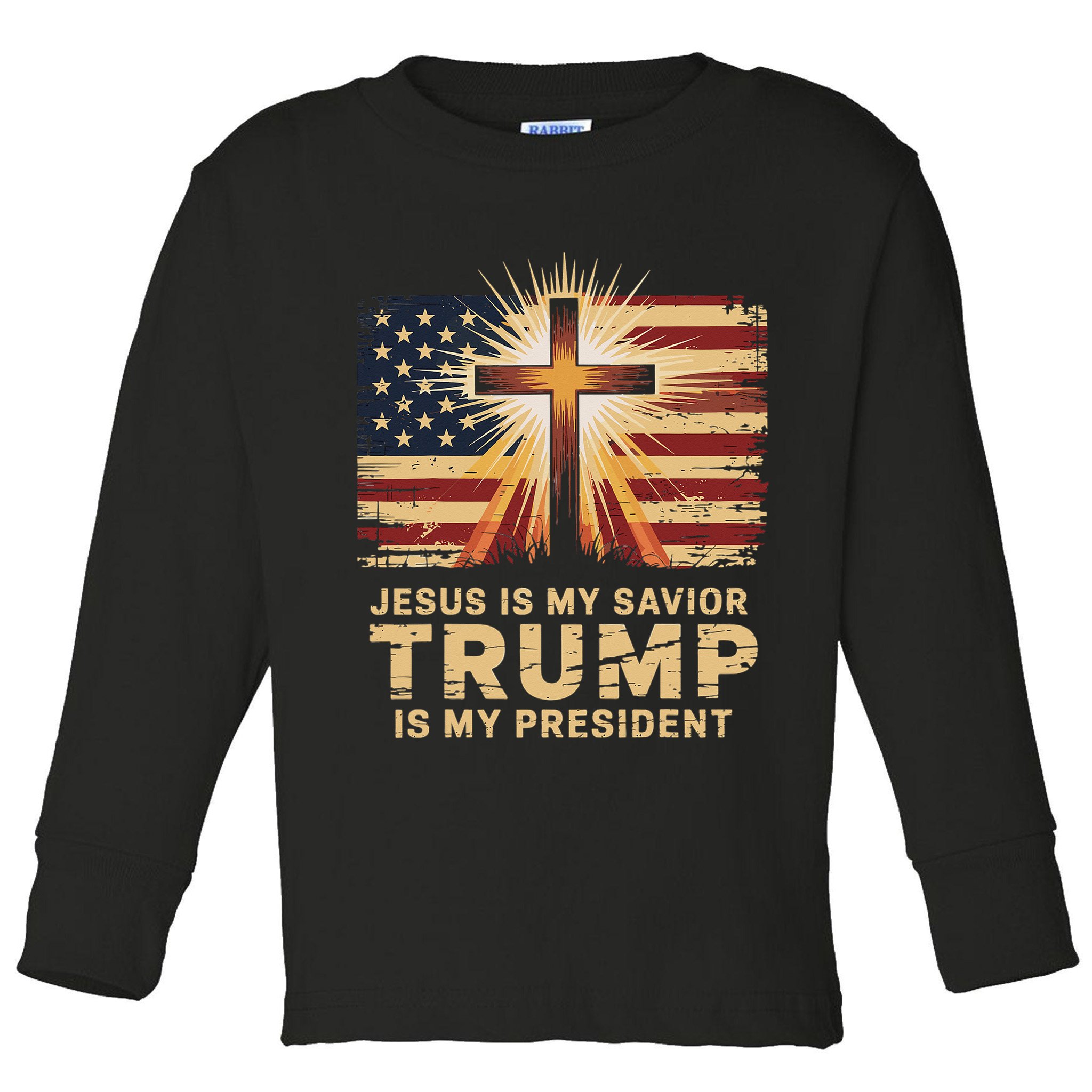 Jesus Is My Savior Trump Is My President Biblical Toddler Long Sleeve Shirt