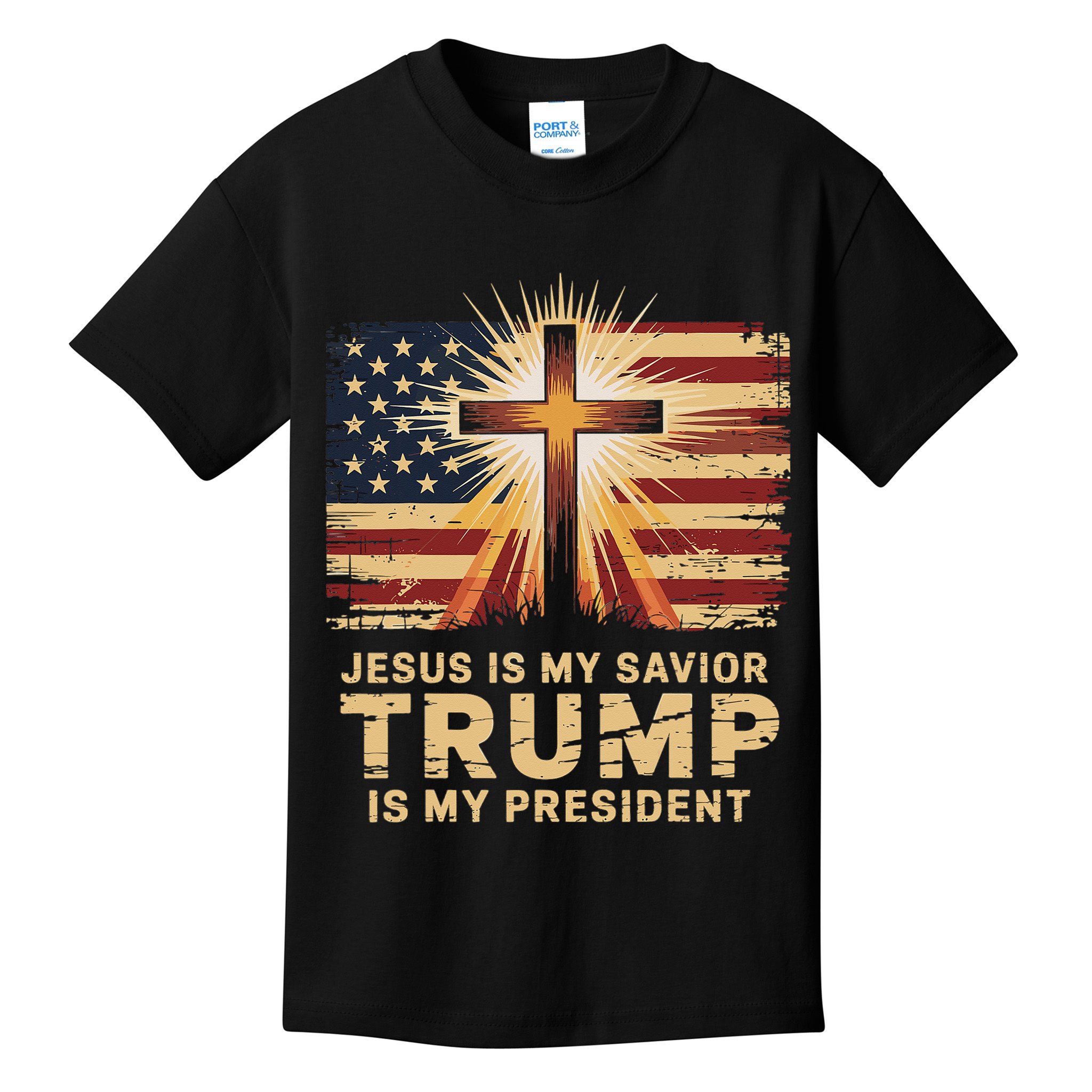 Jesus Is My Savior Trump Is My President Biblical Kids T-Shirt