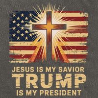 Jesus Is My Savior Trump Is My President Biblical Cotton Canvas Backpack