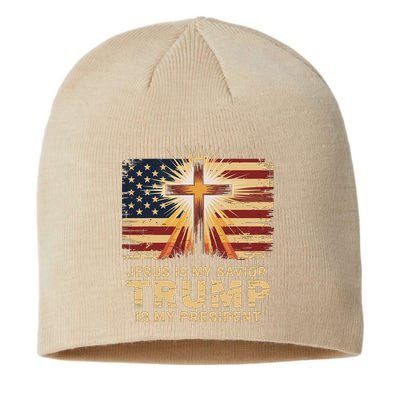 Jesus Is My Savior Trump Is My President Biblical Sustainable Beanie