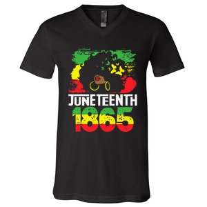 Juneteenth Is My Independence Day Black Women Black Pride V-Neck T-Shirt