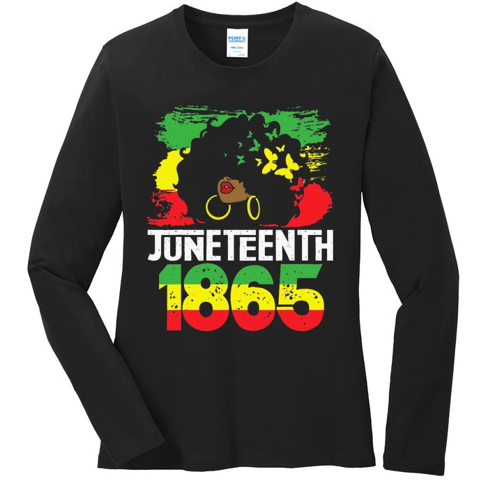 Juneteenth Is My Independence Day Black Women Black Pride Ladies Long Sleeve Shirt