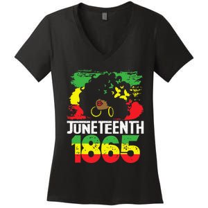 Juneteenth Is My Independence Day Black Women Black Pride Women's V-Neck T-Shirt