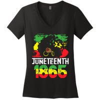 Juneteenth Is My Independence Day Black Women Black Pride Women's V-Neck T-Shirt