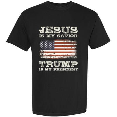 Jesus Is My Savior Trump Is My President Garment-Dyed Heavyweight T-Shirt