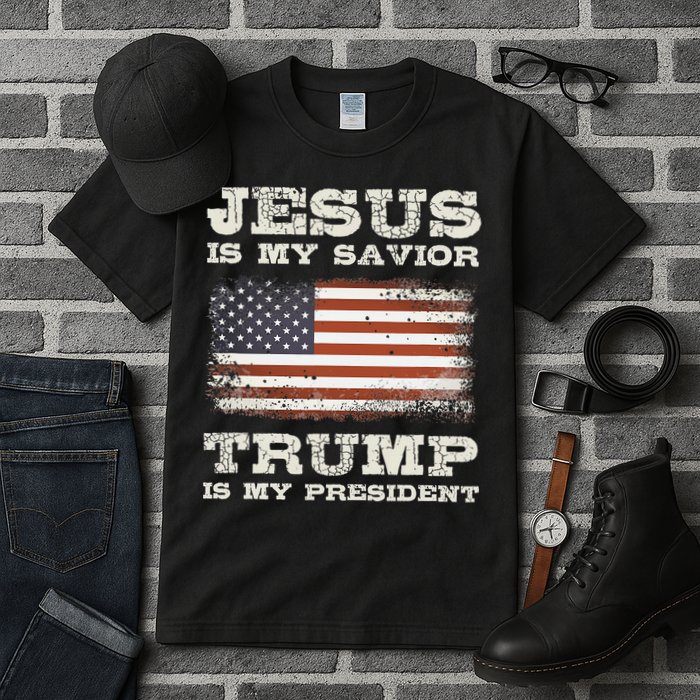 Jesus Is My Savior Trump Is My President Tall T-Shirt