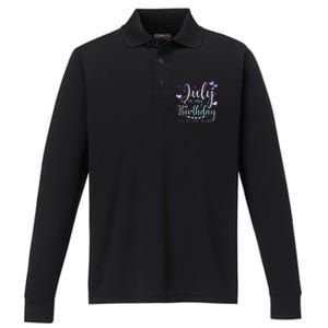 July Is My Birthday Yes The Whole Month Funny July Birthday Performance Long Sleeve Polo