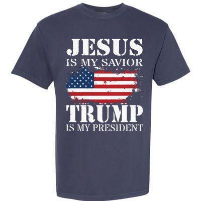 Jesus Is My Savior Trump Is My President Garment-Dyed Heavyweight T-Shirt