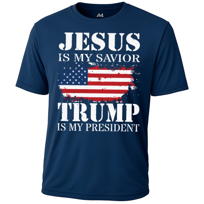 Jesus Is My Savior Trump Is My President Cooling Performance Crew T-Shirt