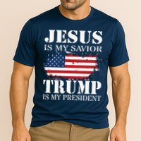 Jesus Is My Savior Trump Is My President Cooling Performance Crew T-Shirt