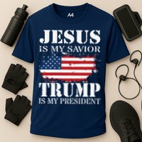Jesus Is My Savior Trump Is My President Cooling Performance Crew T-Shirt