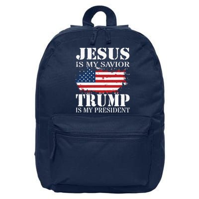 Jesus Is My Savior Trump Is My President 16 in Basic Backpack