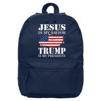 Jesus Is My Savior Trump Is My President 16 in Basic Backpack