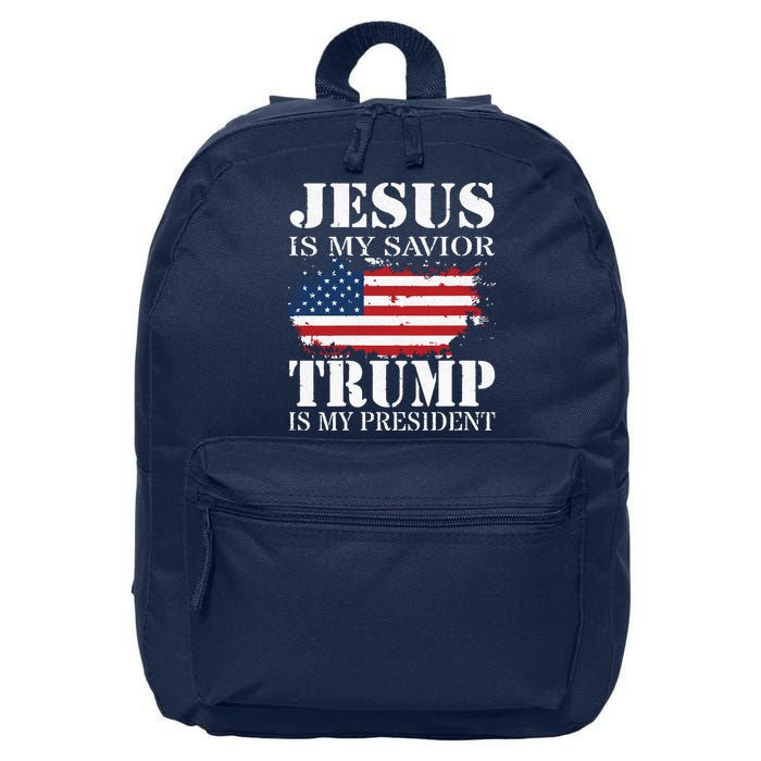 Jesus Is My Savior Trump Is My President 16 in Basic Backpack