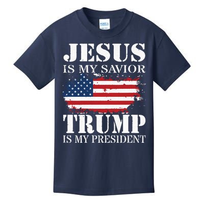 Jesus Is My Savior Trump Is My President Kids T-Shirt