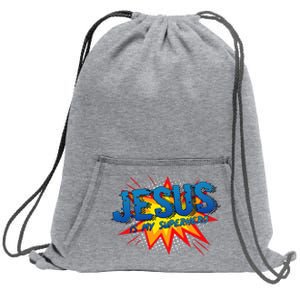 Jesus Is My Superhero Cute Powerful Christian Gift Comic Sweatshirt Cinch Pack Bag