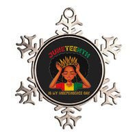 Juneteenth Is My Independence Day Black Black Queen Metallic Star Ornament