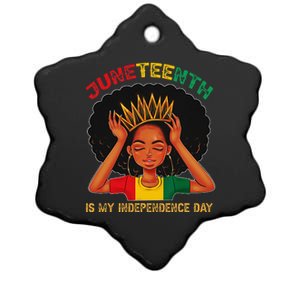 Juneteenth Is My Independence Day Black Black Queen Ceramic Star Ornament