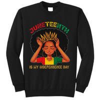 Juneteenth Is My Independence Day Black Black Queen Tall Sweatshirt