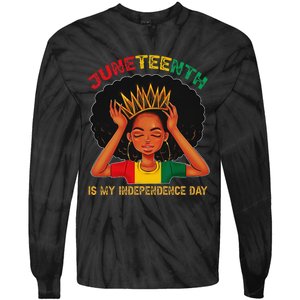 Juneteenth Is My Independence Day Black Black Queen Tie-Dye Long Sleeve Shirt