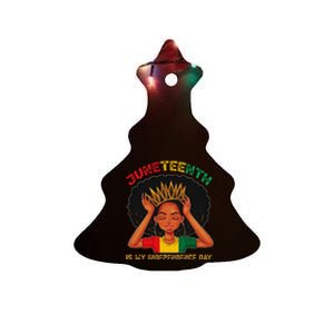 Juneteenth Is My Independence Day Black Black Queen Ceramic Tree Ornament