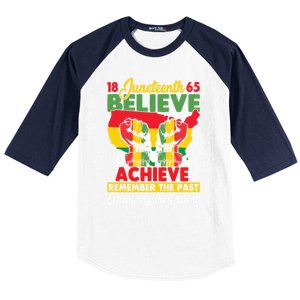 Junenth Is My Independence Day Believe Achieve Succeed Gift Baseball Sleeve Shirt