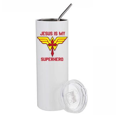 Jesus Is My Superhero Christian Vacation Bible School Design Stainless Steel Tumbler