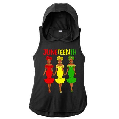 Juneteenth Is My Independence Day Afro Melanin Black Wo Ladies PosiCharge Tri-Blend Wicking Draft Hoodie Tank