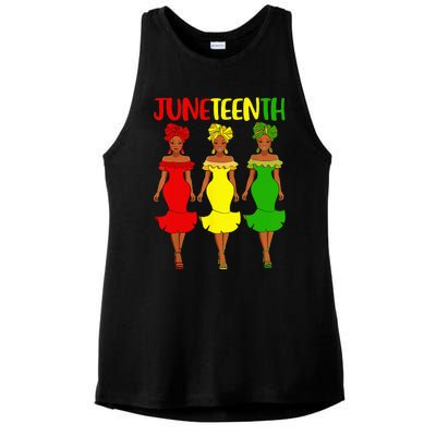 Juneteenth Is My Independence Day Afro Melanin Black Wo Ladies PosiCharge Tri-Blend Wicking Tank