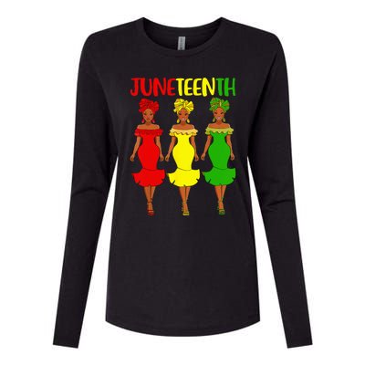 Juneteenth Is My Independence Day Afro Melanin Black Wo Womens Cotton Relaxed Long Sleeve T-Shirt