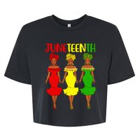 Juneteenth Is My Independence Day Afro Melanin Black Wo Bella+Canvas Jersey Crop Tee