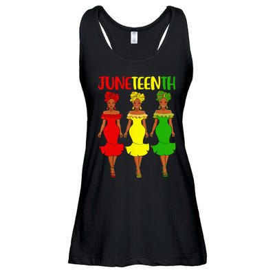 Juneteenth Is My Independence Day Afro Melanin Black Wo Ladies Essential Flowy Tank