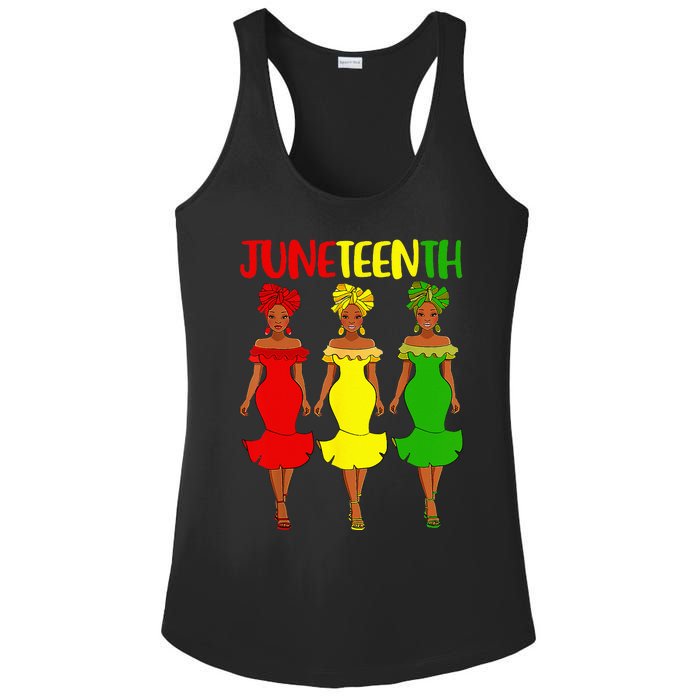 Juneteenth Is My Independence Day Afro Melanin Black Wo Ladies PosiCharge Competitor Racerback Tank