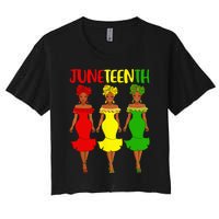 Juneteenth Is My Independence Day Afro Melanin Black Wo Women's Crop Top Tee