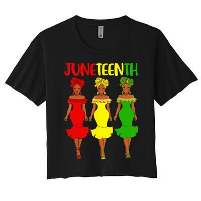 Juneteenth Is My Independence Day Afro Melanin Black Wo Women's Crop Top Tee