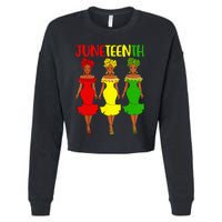 Juneteenth Is My Independence Day Afro Melanin Black Wo Cropped Pullover Crew