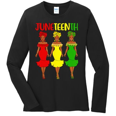 Juneteenth Is My Independence Day Afro Melanin Black Wo Ladies Long Sleeve Shirt