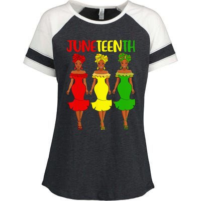 Juneteenth Is My Independence Day Afro Melanin Black Wo Enza Ladies Jersey Colorblock Tee