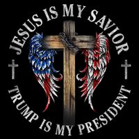 Jesus Is My Savior Trump Is My President 2024 Usa Flag Cross 16 in Basic Backpack