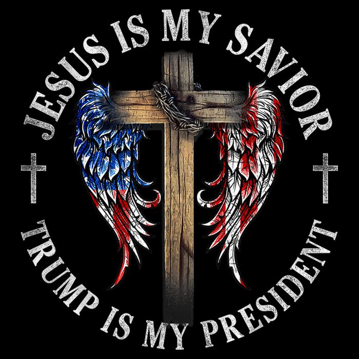Jesus Is My Savior Trump Is My President 2024 Usa Flag Cross 16 in Basic Backpack