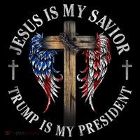 Jesus Is My Savior Trump Is My President 2024 Usa Flag Cross Premium T-Shirt