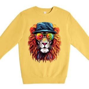 Junenth Is My Independence Day Lion Free Ish Since 1865 Gift Premium Crewneck Sweatshirt