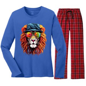 Junenth Is My Independence Day Lion Free Ish Since 1865 Gift Women's Long Sleeve Flannel Pajama Set 