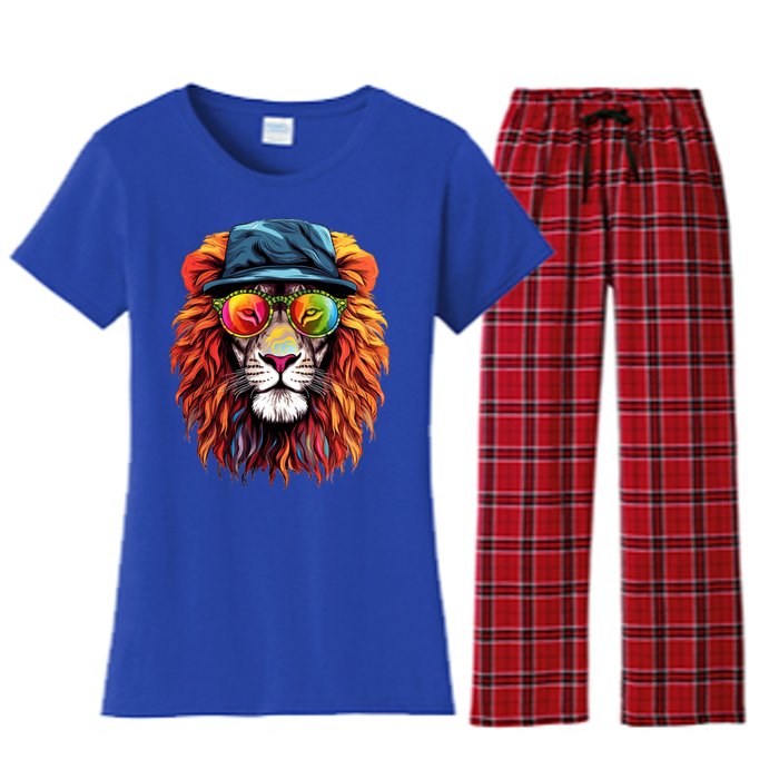 Junenth Is My Independence Day Lion Free Ish Since 1865 Gift Women's Flannel Pajama Set