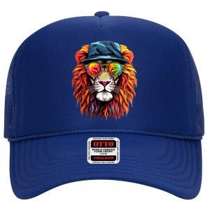 Junenth Is My Independence Day Lion Free Ish Since 1865 Gift High Crown Mesh Back Trucker Hat