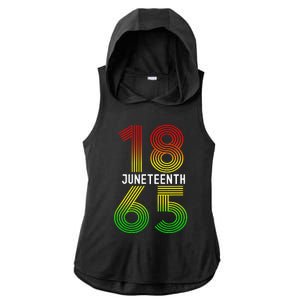 Juneteenth Is My Independence Day Black Pride Ladies PosiCharge Tri-Blend Wicking Draft Hoodie Tank