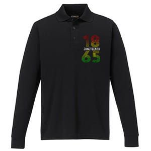 Juneteenth Is My Independence Day Black Pride Performance Long Sleeve Polo