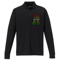 Juneteenth Is My Independence Day Black Pride Performance Long Sleeve Polo