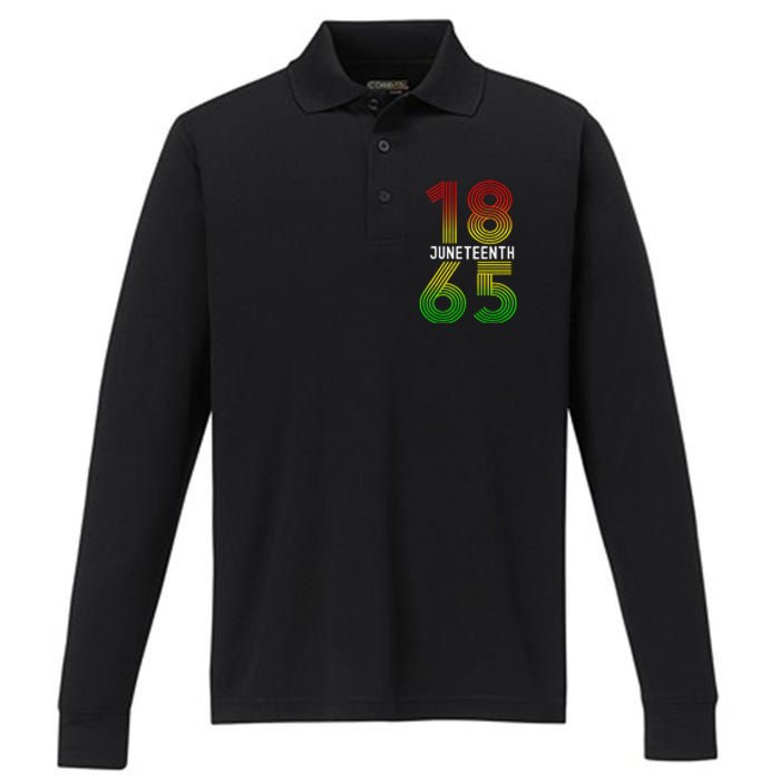 Juneteenth Is My Independence Day Black Pride Performance Long Sleeve Polo