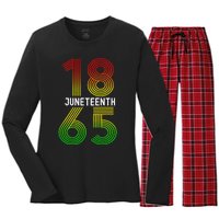 Juneteenth Is My Independence Day Black Pride Women's Long Sleeve Flannel Pajama Set 